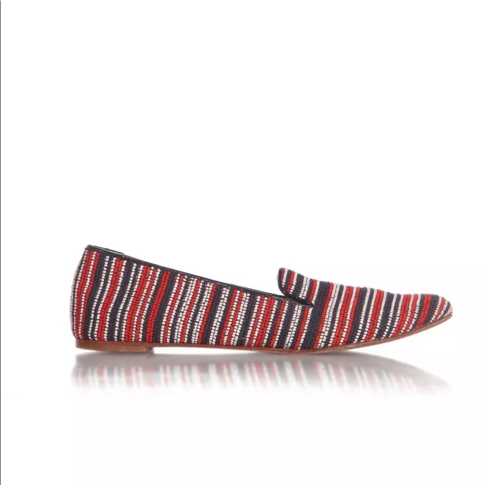 J.crew beaded derby loafers 8 flats red blue white
